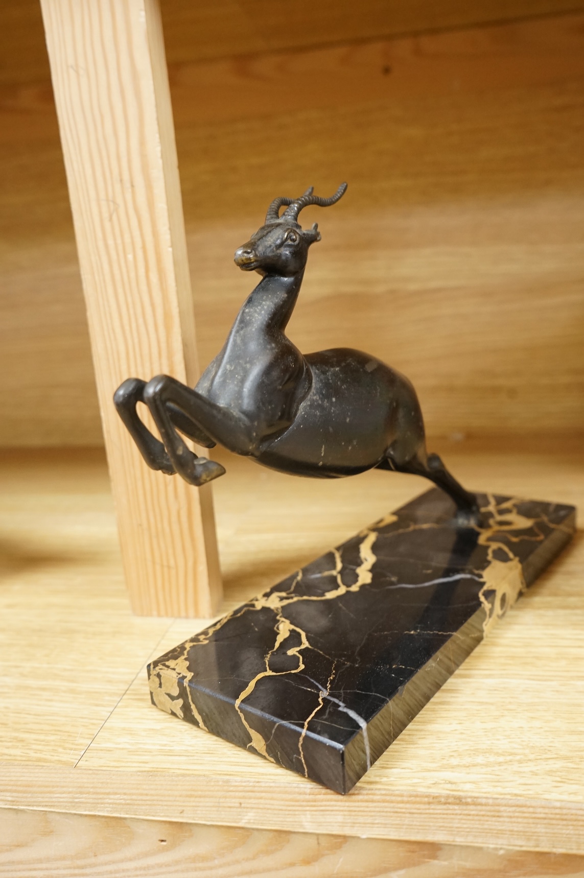 A Kayserzinn Versilbert ‘moose’ centrepiece with presentation inscription dated 1907, 47cm wide